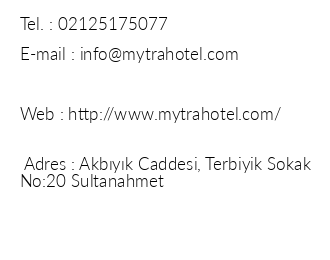 Mytra Hotel iletiim bilgileri
